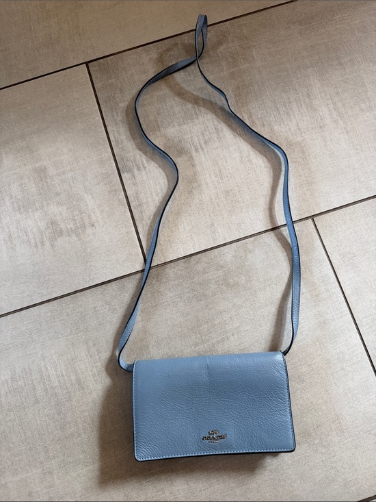 Coach Handbags - Coach Pebbled Leather Crossbody in Blue